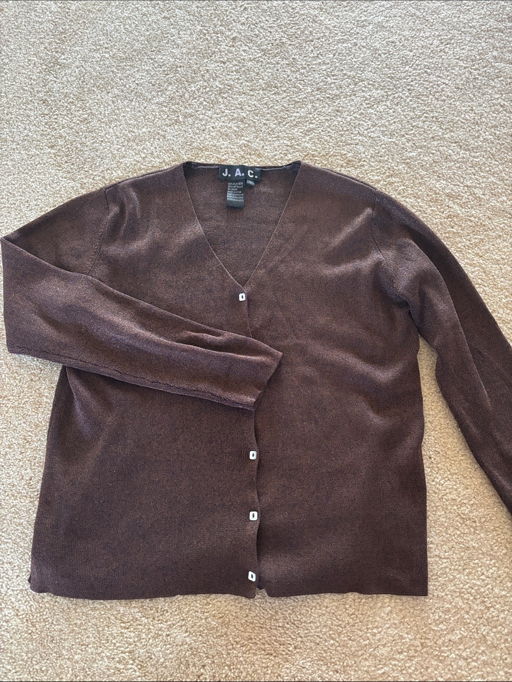 Vintage Metallic Silk Blend Cardigan